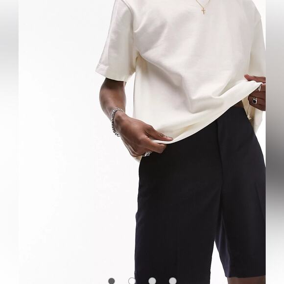 TOPMAN NWT Men's Size 28 Navy Blue Ripstop Shorts with Stretch Elastic - Picture 4 of 8